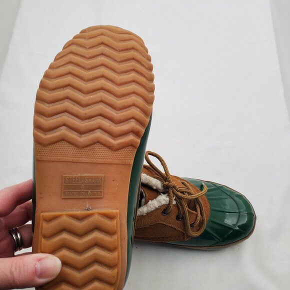 🦆Classic Vintage BASS Duck Boots Insulated Sherpa Lined Rubber & Suede 6 - Picture 10 of 11